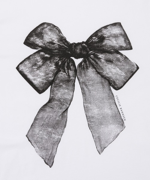 CECILIE BAHNSEN（セシリー バンセン）の「SHORT SLEEVE T-SHIRT WITH PRINT（Tシャツ/カットソー・レディース・ホワイト×ブラック・M/S）」の6枚目の写真