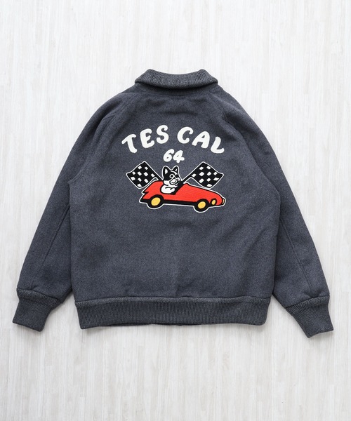 The Endless Summer（エンドレスサマー）の「TES CAL HOT ROD MELTON AWARD JKT / スタジャン（その他アウター・メンズ・チャコール/ブラック・MEDIUM/LARGE/SMALL/X-LARGE）」の2枚目の写真