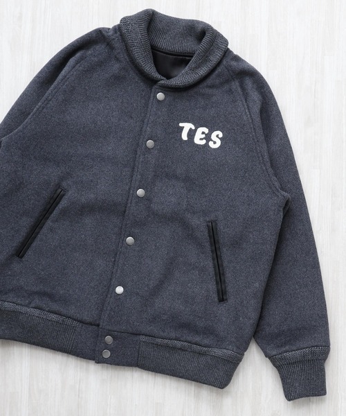 The Endless Summer（エンドレスサマー）の「TES CAL HOT ROD MELTON AWARD JKT / スタジャン（その他アウター・メンズ・チャコール/ブラック・MEDIUM/LARGE/SMALL/X-LARGE）」の10枚目の写真