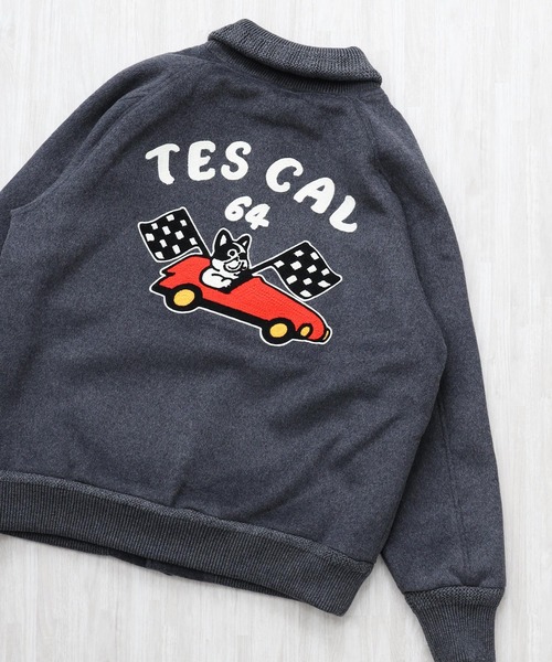 The Endless Summer（エンドレスサマー）の「TES CAL HOT ROD MELTON AWARD JKT / スタジャン（その他アウター・メンズ・チャコール/ブラック・MEDIUM/LARGE/SMALL/X-LARGE）」の11枚目の写真