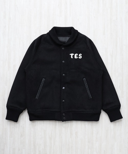 The Endless Summer（エンドレスサマー）の「TES CAL HOT ROD MELTON AWARD JKT / スタジャン（その他アウター・メンズ・チャコール/ブラック・MEDIUM/LARGE/SMALL/X-LARGE）」の4枚目の写真