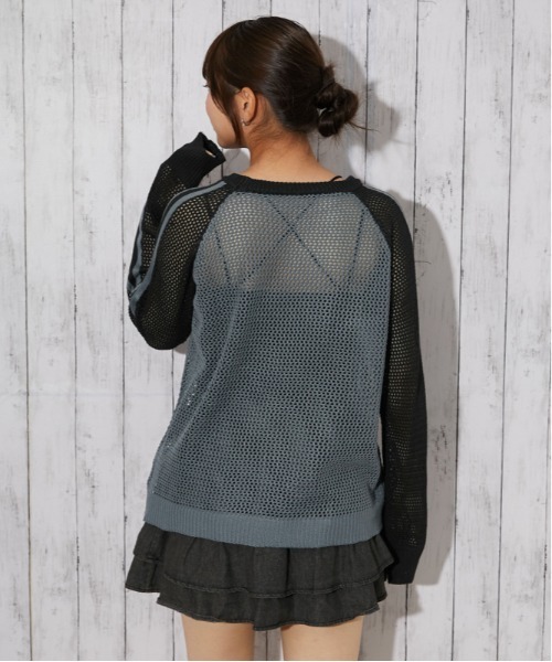 GORGE(ゴージ)の「配色ロゴメッシュニット|全3色(ニット/セーター・レディース・オフホワイト/チャコール/ボルドー・F)」の8枚目の写真