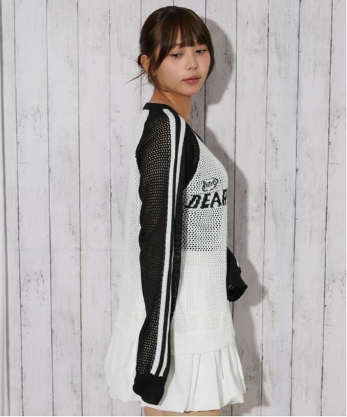 GORGE(ゴージ)の「配色ロゴメッシュニット|全3色(ニット/セーター・レディース・オフホワイト/チャコール/ボルドー・F)」の16枚目の写真