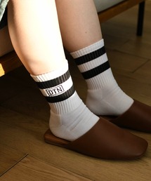 DULTON | DTN×FRUIT OF THE LOOM SOCKS 2PCS SET BLACK/WHITE/靴下 2pcs セット(ソックス/靴下)