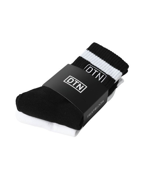 DULTON（ダルトン）の「DTN×FRUIT OF THE LOOM SOCKS 2PCS SET BLACK/WHITE/靴下 2pcs セット（ソックス/靴下・メンズ・ブラック×ホワイト・FREE）」の3枚目の写真