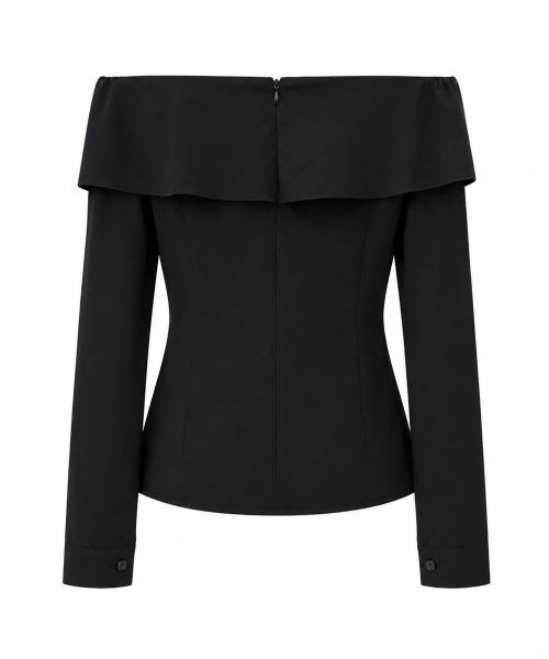 REORG(リオルグ)の「PAP OFF SHOULDER TIE BLOUSE BLACK(シャツ/ブラウス・レディース・その他・SMALL/MEDIUM/X-SMALL)」の5枚目の写真