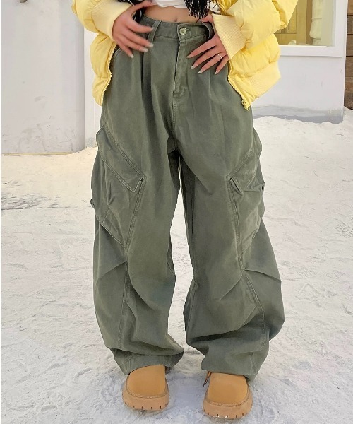 Vipoa(ヴィポア)の「Military cargo pants(カーゴパンツ・レディース・ネイビー/カーキ/ブラウン/ブラック・MEDIUM/LARGE)」の7枚目の写真