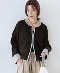 reca(レカ)のダブルジップ配色ニットカーディガン