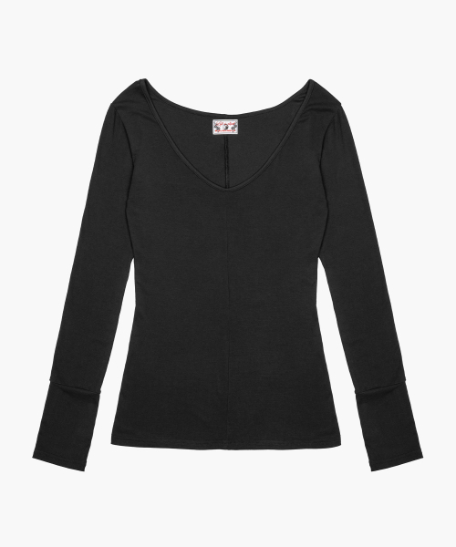 ROUGHNECK(ラフネック)の「ディープUネック長袖 ブラック(Tシャツ/カットソー・レディース・その他・MEDIUM/SMALL)」の13枚目の写真