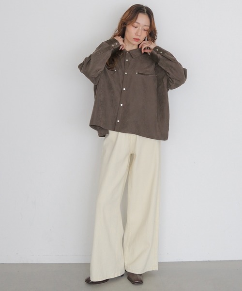 CLEIO(クレイオ)の「【CLEIO】スウェードライクウエスタンシャツ SUEDE LIKE WESTERN SHIRT(シャツ/ブラウス・レディース・アッシュブラウン/テラコッタ/ライトベージュ・FREE)」の12枚目の写真