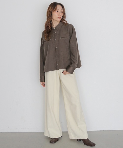 CLEIO(クレイオ)の「【CLEIO】スウェードライクウエスタンシャツ SUEDE LIKE WESTERN SHIRT(シャツ/ブラウス・レディース・アッシュブラウン/テラコッタ/ライトベージュ・FREE)」の13枚目の写真