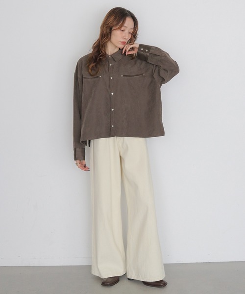 CLEIO(クレイオ)の「【CLEIO】スウェードライクウエスタンシャツ SUEDE LIKE WESTERN SHIRT(シャツ/ブラウス・レディース・アッシュブラウン/テラコッタ/ライトベージュ・FREE)」の14枚目の写真