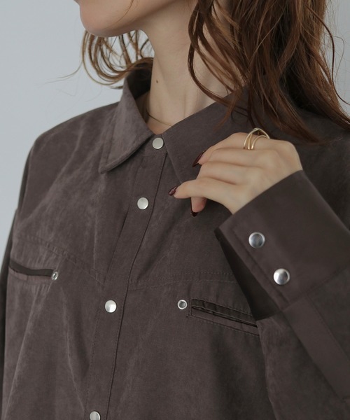 CLEIO(クレイオ)の「【CLEIO】スウェードライクウエスタンシャツ SUEDE LIKE WESTERN SHIRT(シャツ/ブラウス・レディース・アッシュブラウン/テラコッタ/ライトベージュ・FREE)」の8枚目の写真