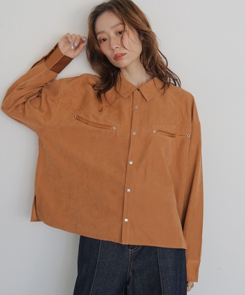 CLEIO(クレイオ)の「【CLEIO】スウェードライクウエスタンシャツ SUEDE LIKE WESTERN SHIRT(シャツ/ブラウス・レディース・アッシュブラウン/テラコッタ/ライトベージュ・FREE)」の16枚目の写真