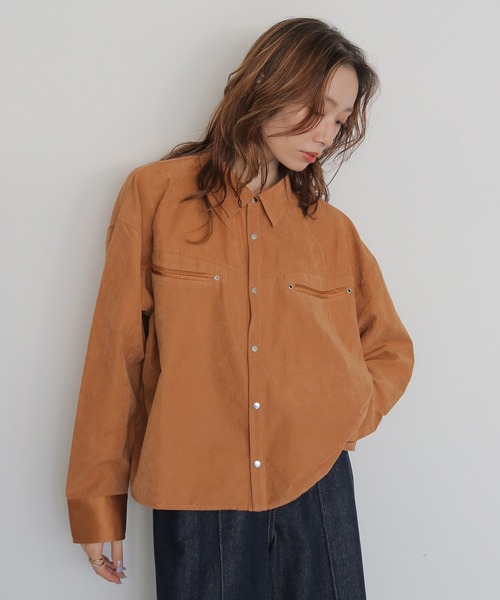CLEIO(クレイオ)の「【CLEIO】スウェードライクウエスタンシャツ SUEDE LIKE WESTERN SHIRT(シャツ/ブラウス・レディース・アッシュブラウン/テラコッタ/ライトベージュ・FREE)」の18枚目の写真
