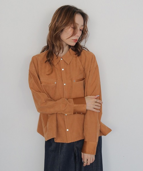 CLEIO(クレイオ)の「【CLEIO】スウェードライクウエスタンシャツ SUEDE LIKE WESTERN SHIRT(シャツ/ブラウス・レディース・アッシュブラウン/テラコッタ/ライトベージュ・FREE)」の19枚目の写真