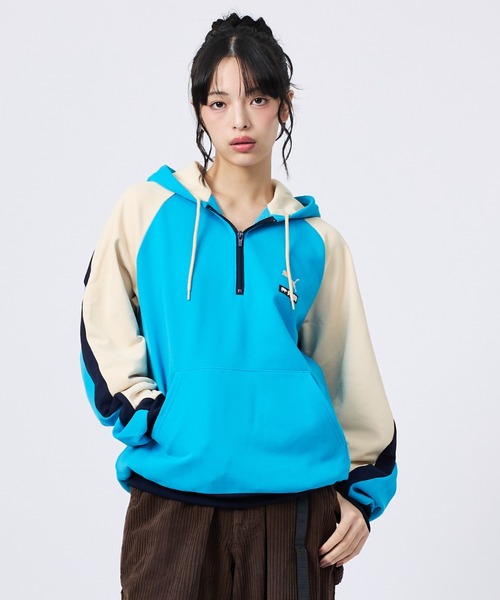 PUMA（プーマ）の「【PUMA × SCYE / プーマ × サイ】HALF ZIP HOOD / ハーフジップフード（パーカー・メンズ・カーキ/ブルー・L/XL/M）」の2枚目の写真