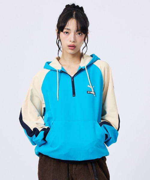 PUMA（プーマ）の「【PUMA × SCYE / プーマ × サイ】HALF ZIP HOOD / ハーフジップフード（パーカー・メンズ・カーキ/ブルー・L/XL/M）」の14枚目の写真
