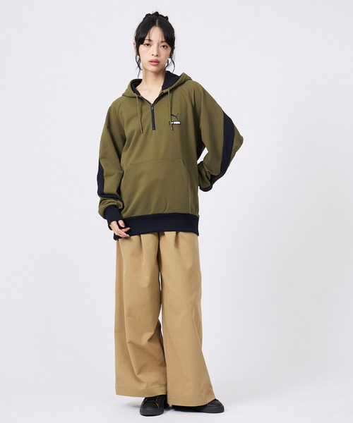 PUMA（プーマ）の「【PUMA × SCYE / プーマ × サイ】HALF ZIP HOOD / ハーフジップフード（パーカー・メンズ・カーキ/ブルー・L/XL/M）」の3枚目の写真