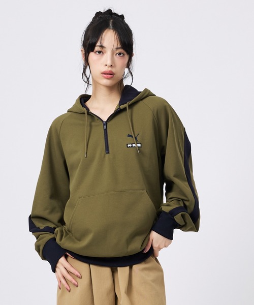 PUMA（プーマ）の「【PUMA × SCYE / プーマ × サイ】HALF ZIP HOOD / ハーフジップフード（パーカー・メンズ・カーキ/ブルー・L/XL/M）」の6枚目の写真
