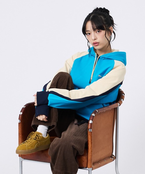 PUMA（プーマ）の「【PUMA × SCYE / プーマ × サイ】HALF ZIP HOOD / ハーフジップフード（パーカー・メンズ・カーキ/ブルー・L/XL/M）」の11枚目の写真