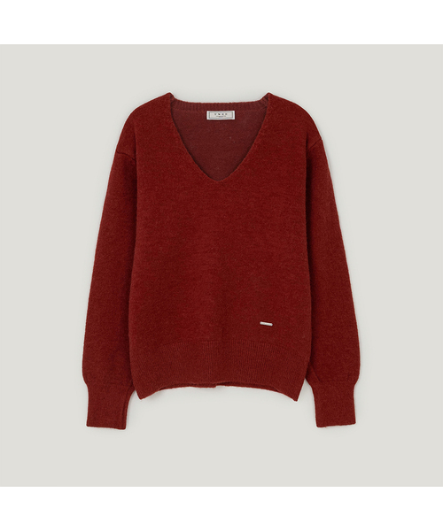TWEE(トゥウィー)の「CULT Vネック ビビッド長袖ニット(ニット/セーター・レディース・ブルーグリーン/チャコールグレー/ワインレッド/ラベンダー・FREE)」の4枚目の写真