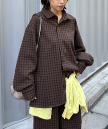 【UNISEX】カットメルトンチェックシャツジャケット