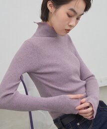 ∴【新色追加!!】アンチピリング配色ステッチボーダータートルニット