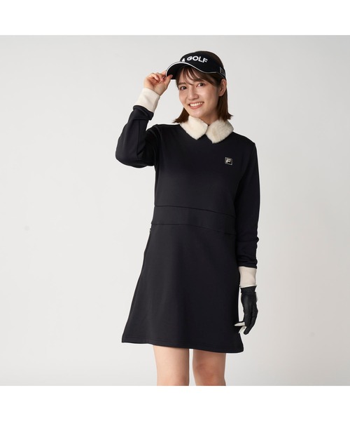 【大きいサイズ】【6L】FILA GOLF ゴルフ ワンピース レディース FILA GOLF/フィラゴルフ】レディース取り外し可能ボア付きワンピース