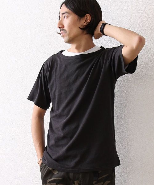 coen(コーエン)の「メンアサレイヤードTシャツ(Tシャツ/カットソー・メンズ・ブラック/ベージュ・SMALL/MEDIUM/LARGE/X-LARGE)」の1枚目の写真