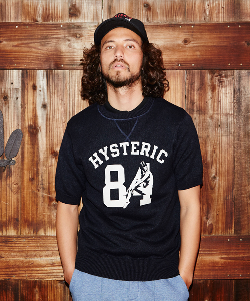 HYSTERIC GLAMOUR（ヒステリックグラマー）の「WOMAN ON 84 pt プルオ-バ-（ニット/セーター・メンズ・ホワイト/ネイビー/トップグレー・LARGE/MEDIUM/SMALL）」の3枚目の写真