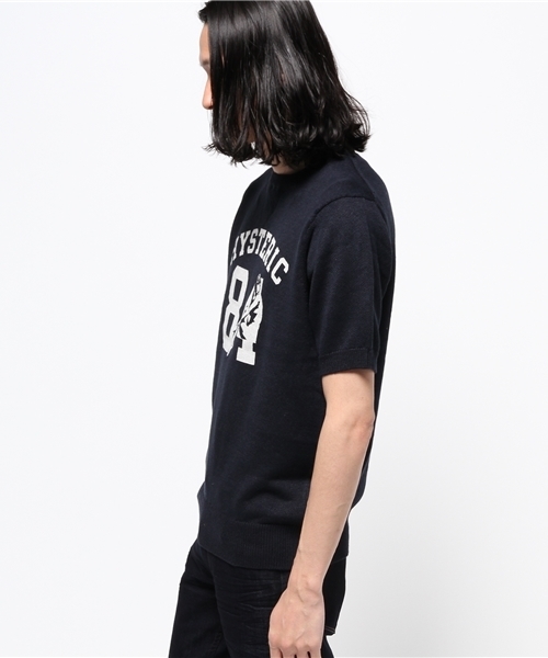 HYSTERIC GLAMOUR（ヒステリックグラマー）の「WOMAN ON 84 pt プルオ-バ-（ニット/セーター・メンズ・ホワイト/ネイビー/トップグレー・LARGE/MEDIUM/SMALL）」の4枚目の写真