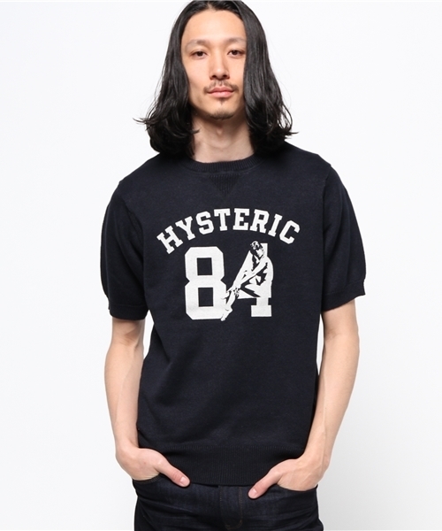 HYSTERIC GLAMOUR（ヒステリックグラマー）の「WOMAN ON 84 pt プルオ-バ-（ニット/セーター・メンズ・ホワイト/ネイビー/トップグレー・LARGE/MEDIUM/SMALL）」の9枚目の写真