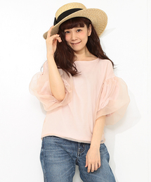 CAROLINA GLASER | ▼【オフホワイト・ブラック予約】CAROLINA GLASER / オーガーンジーバルーンスリーブ トップス(Tシャツ/カットソー)