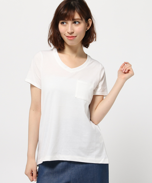 VENCEEXCHANGE（ヴァンスエクスチェンジ）の「ベーシックVネックTシャツ                 （Tシャツ/カットソー・レディース・オフホワイト/グレー/ダークグレー/ダークカーキ/ブラック・MEDIUM）」の14枚目の写真