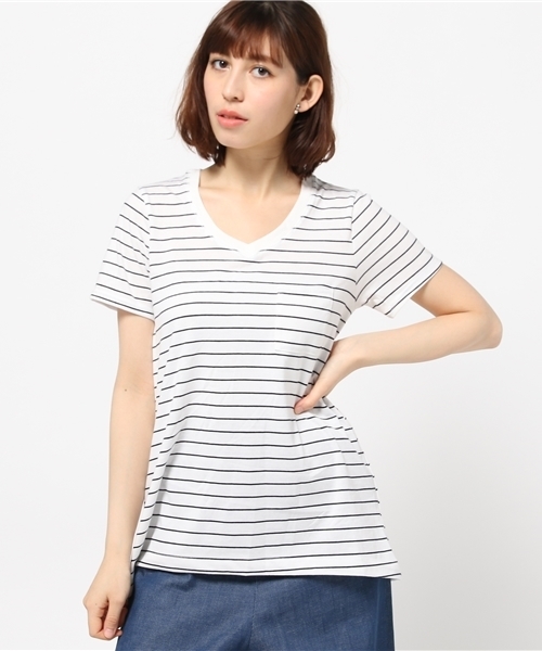 VENCEEXCHANGE（ヴァンスエクスチェンジ）の「ベーシックVネックTシャツ                 （Tシャツ/カットソー・レディース・オフホワイト/グレー/ダークグレー/ダークカーキ/ブラック・MEDIUM）」の17枚目の写真