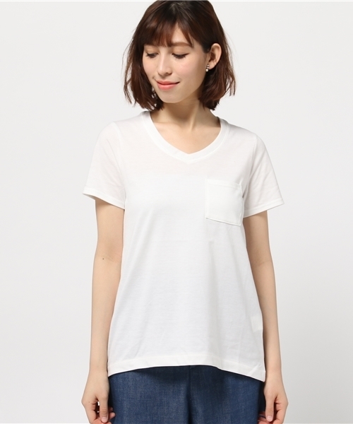 VENCEEXCHANGE（ヴァンスエクスチェンジ）の「ベーシックVネックTシャツ                 （Tシャツ/カットソー・レディース・オフホワイト/グレー/ダークグレー/ダークカーキ/ブラック・MEDIUM）」の6枚目の写真