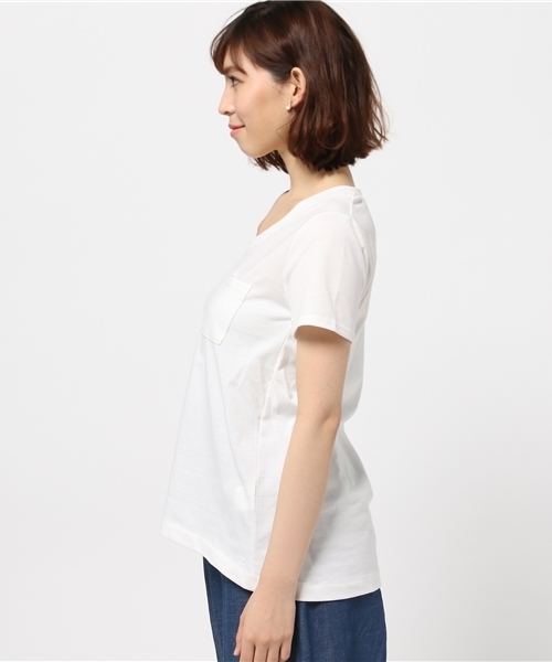 VENCEEXCHANGE（ヴァンスエクスチェンジ）の「ベーシックVネックTシャツ                 （Tシャツ/カットソー・レディース・オフホワイト/グレー/ダークグレー/ダークカーキ/ブラック・MEDIUM）」の7枚目の写真