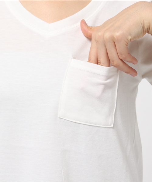 VENCEEXCHANGE（ヴァンスエクスチェンジ）の「ベーシックVネックTシャツ                 （Tシャツ/カットソー・レディース・オフホワイト/グレー/ダークグレー/ダークカーキ/ブラック・MEDIUM）」の11枚目の写真