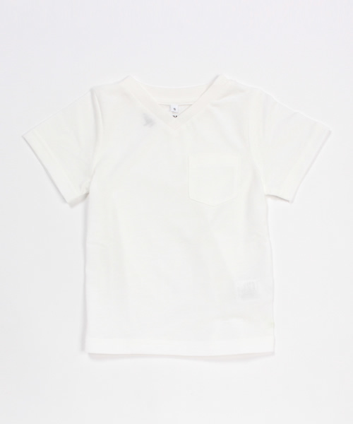 GLOBAL WORK(グローバルワーク)の「VネックポケT半袖/724386(Tシャツ/カットソー・キッズ・ホワイト/グリーン/ネイビー/ライトピンク/グレー・LARGE/SMALL/X-LARGE/MEDIUM)」の2枚目の写真