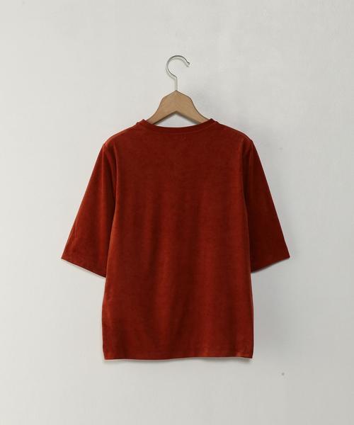 Steven Alan（スティーブンアラン）の「＜Steven Alan＞VELOUR CREW NECK CUT SEW/ｶｯﾄｿｰ（Tシャツ/カットソー・レディース・オフホワイト/ライトグレー/オレンジ系その他・FREE）」の4枚目の写真