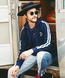 HYSTERIC GLAMOUR | HYS SOUNDS プリント 2ラインラグランジャケット(ブルゾン)