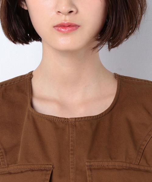 Another Edition(アナザーエディション)の「CHINO 2ポケットベルトVEST ◆(ベスト・レディース・ブラウン/ネイビー・FREE)」の13枚目の写真