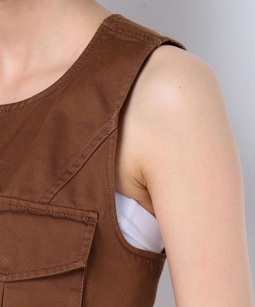 Another Edition(アナザーエディション)の「CHINO 2ポケットベルトVEST ◆(ベスト・レディース・ブラウン/ネイビー・FREE)」の14枚目の写真