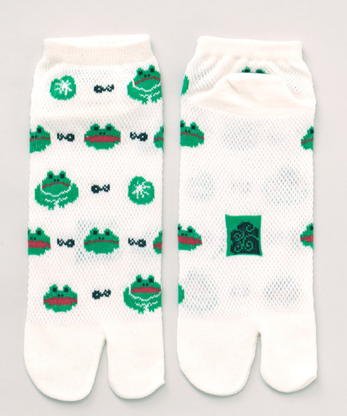 カヤ（カヤ）の「【カヤ】“涼しさ、さらり” 鹿の子編み足袋くつ下 短丈23～25cm（ソックス/靴下・レディース・ホワイト×ピンク/ダークブルー/ブラック×レッド/ホワイト×グリーン/ライトブルー・FREE）」の2枚目の写真