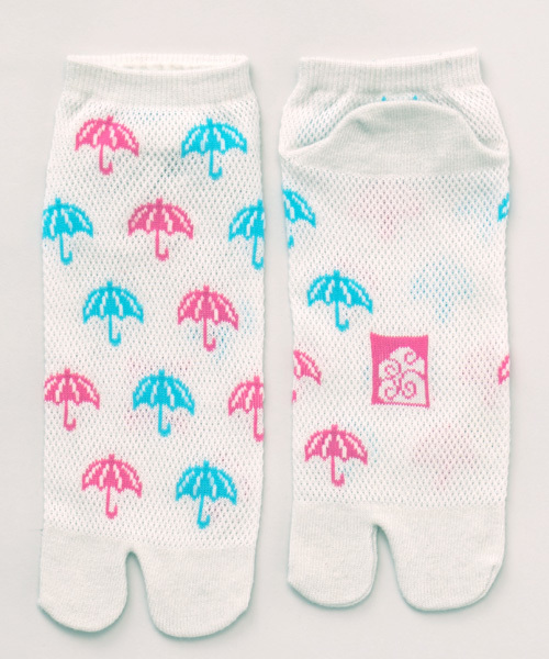 カヤ（カヤ）の「【カヤ】“涼しさ、さらり” 鹿の子編み足袋くつ下 短丈23～25cm（ソックス/靴下・レディース・ホワイト×ピンク/ダークブルー/ブラック×レッド/ホワイト×グリーン/ライトブルー・FREE）」の3枚目の写真