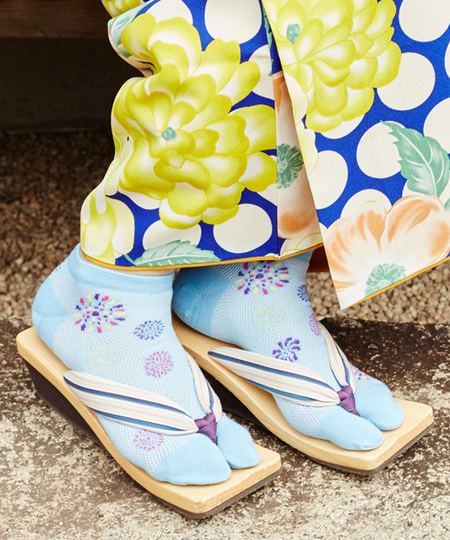 カヤ（カヤ）の「【カヤ】“涼しさ、さらり” 鹿の子編み足袋くつ下 短丈23～25cm（ソックス/靴下・レディース・ホワイト×ピンク/ダークブルー/ブラック×レッド/ホワイト×グリーン/ライトブルー・FREE）」の4枚目の写真