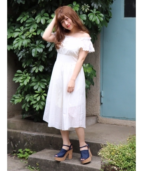 dazzlin（ダズリン）の「コットンビスチェロンパース（つなぎ/オールインワン・レディース・パープル/ブラウン/オフホワイト・FREE）」の4枚目の写真