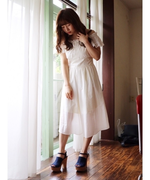 dazzlin（ダズリン）の「コットンビスチェロンパース（つなぎ/オールインワン・レディース・パープル/ブラウン/オフホワイト・FREE）」の6枚目の写真