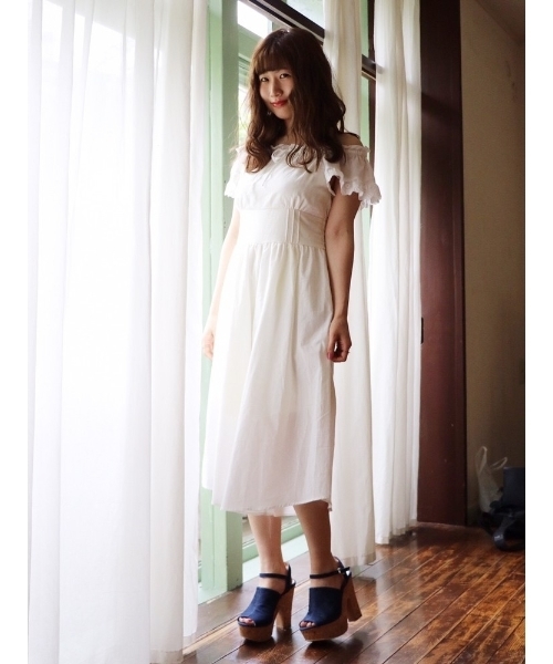 dazzlin（ダズリン）の「コットンビスチェロンパース（つなぎ/オールインワン・レディース・パープル/ブラウン/オフホワイト・FREE）」の7枚目の写真